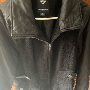 Women's Black Quilt/plush Jacket